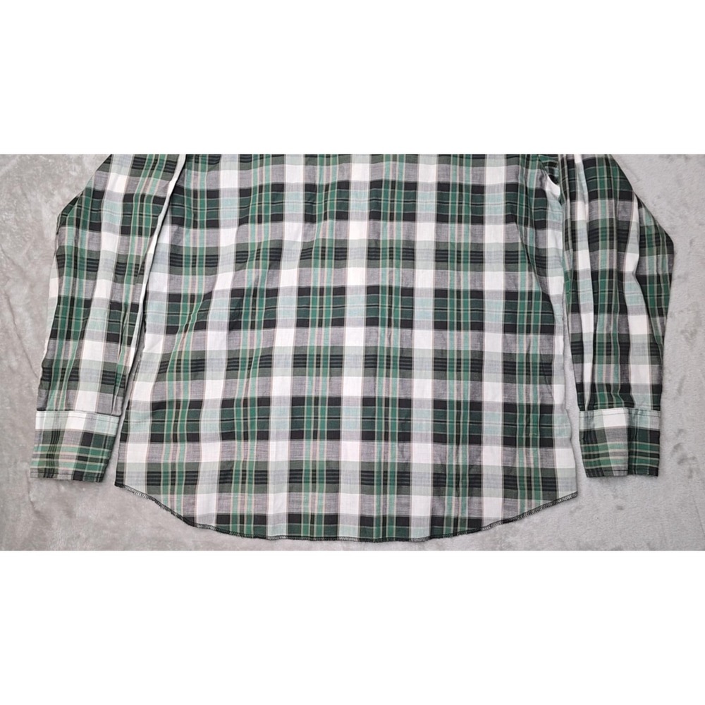 Wrangler Shirt Mens XL Rodeo Western Pearl Snap Cowboy Green Plaid Ranch Relaxed - Picture 9 of 14